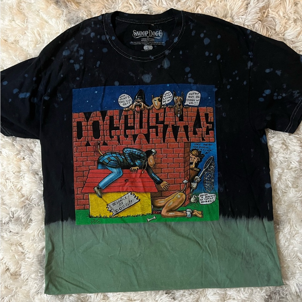 SNOOP DOGG Doggy Style Graphic Tee Mens Hip Hop Rap Black Tie Dye